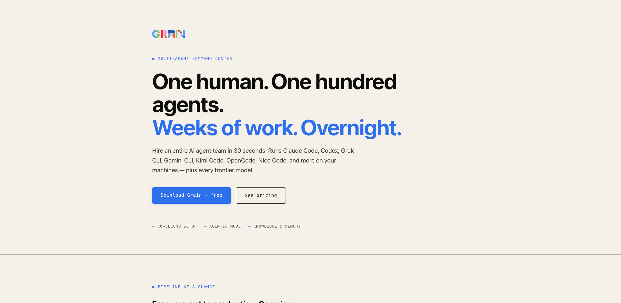 A website built in Grain